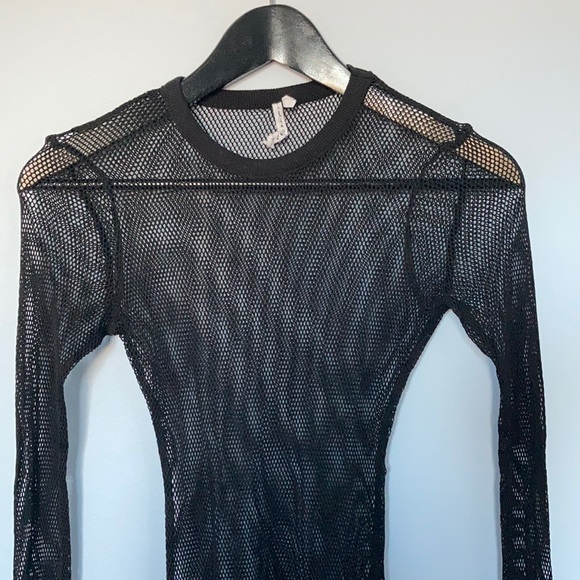 NWOT Urban Outfitters Out From Under black mesh fishnet long sleeve top shirt - Picture 2 of 10